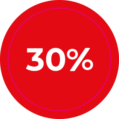 Actiesticker Rood - 30% (OFMASR01-30)