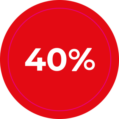 Actiesticker Rood - 40% (OFMASR01-40)