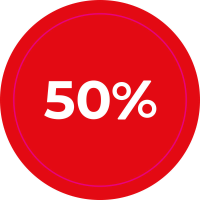 Actiesticker Rood - 50% (OFMASR01-50)