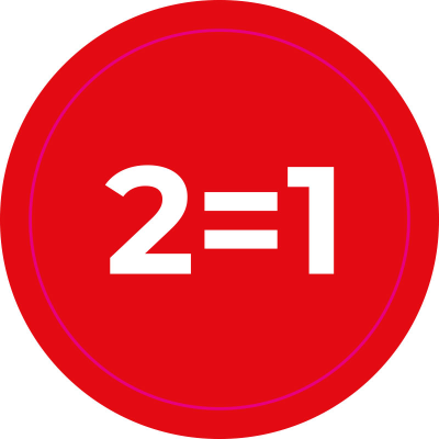 Actiesticker Rood - 2=1 (OFMASR02-2-1)