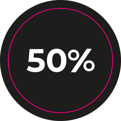 Actiesticker Zwart - 50% (OFMASZ01-50)