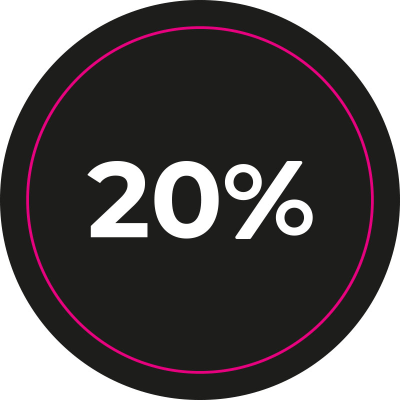 Actiesticker Zwart - 20% (OFMASZ01-20)