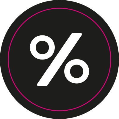 Actiesticker Zwart - % (OFMASZ02-PERC)