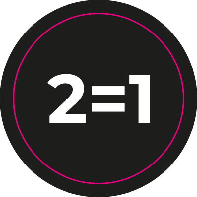 Actiesticker Zwart - 2=1 (OFMASZ02-2-1)