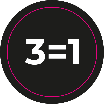 Actiesticker Zwart - 3=1 (OFMASZ02-3-1)