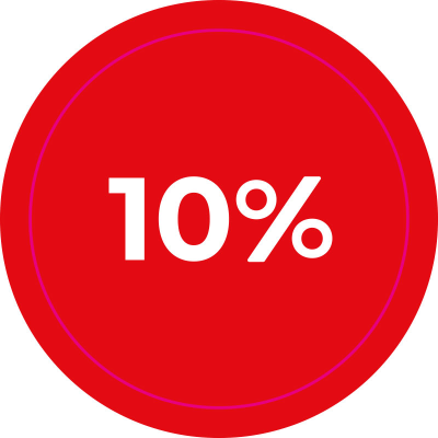 Actiesticker Rood - 10% (OFMASR01-10)