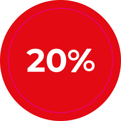 Actiesticker Rood - 20% (OFMASR01-20)