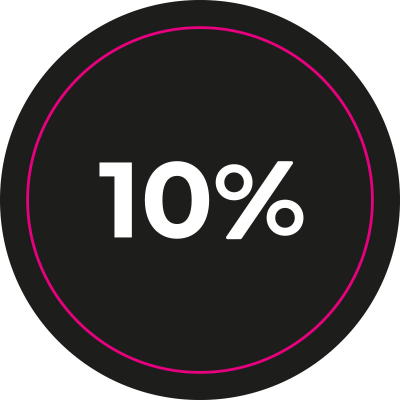 Actiesticker Zwart - 10% (OFMASZ01-10)